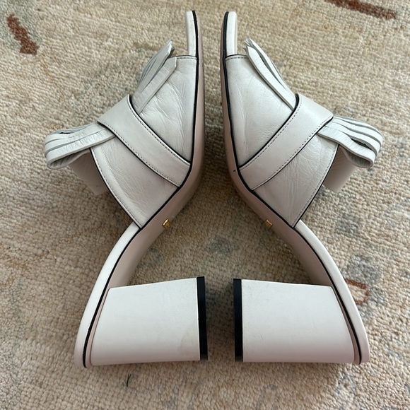 Gucci Mystic White Marmont Fringe Leather Mules size 39 - Picture 8 of 14